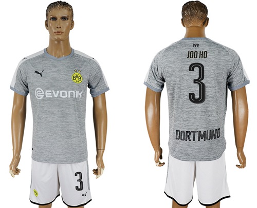 Dortmund #3 Joo Ho Grey Soccer Club Jersey - Click Image to Close